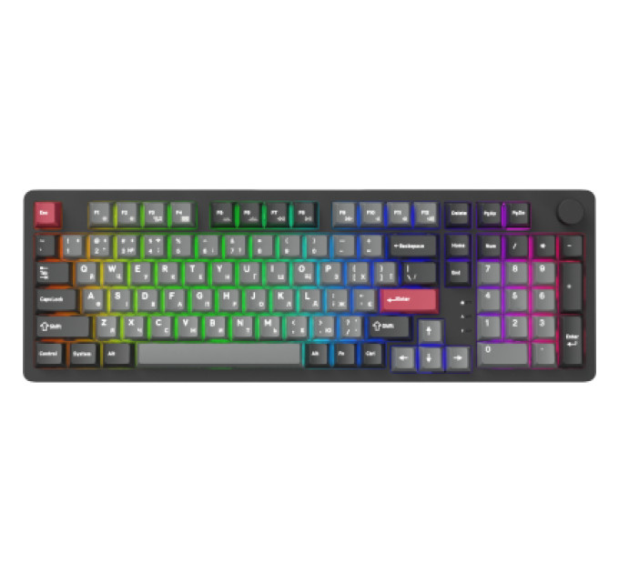 GamePro Клавіатура GamePro Asgard Drakkar Keychron Super Red Switch Wireless/Bluetooth/USB UA Black (MK305BK)