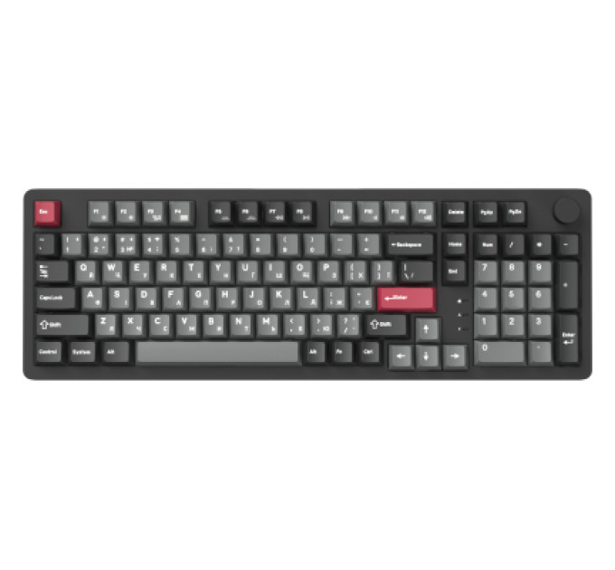 GamePro Клавіатура GamePro Asgard Drakkar Keychron Super Red Switch Wireless/Bluetooth/USB UA Black (MK305BK)