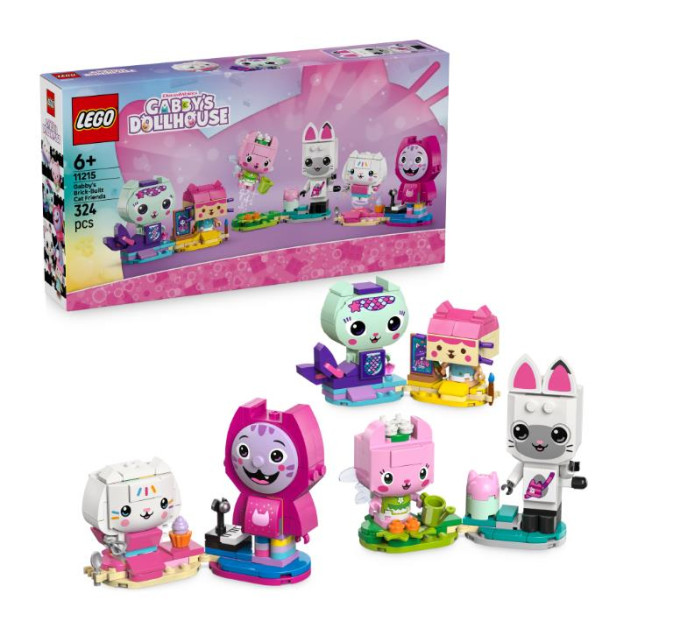 LEGO Конструктор LEGO Gabby's Dollhouse Друзі-коти Ґаббі з кубиків (11215)