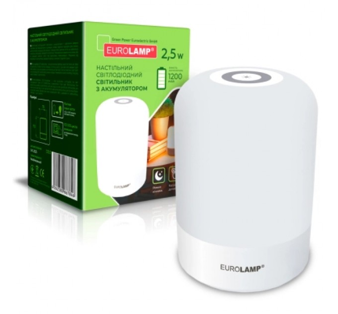 Нічник Eurolamp 2.5W 2800-6500K 1200mAh USB з акумулятором (NL-2.5W)