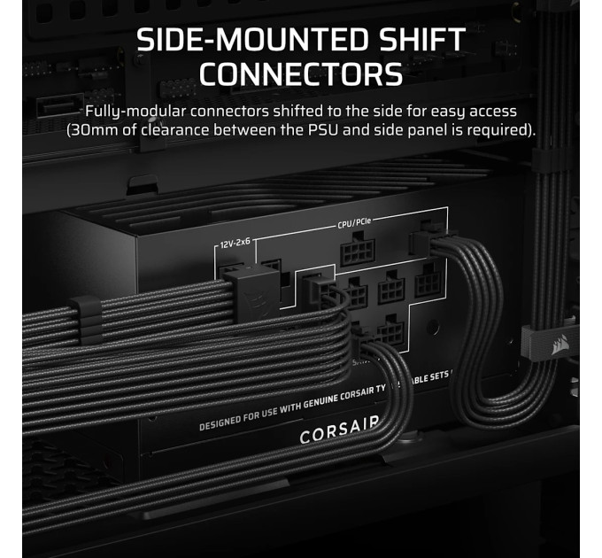 Corsair Блок живлення Corsair RM1000x Shift ATX 3.1 1000W (CP-9020300-EU)