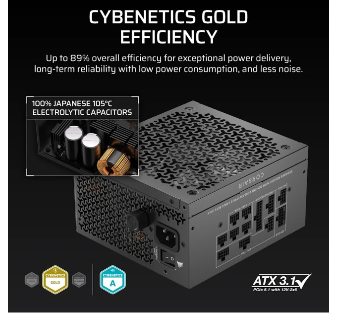 Corsair Блок живлення Corsair RM750x Shift ATX 3.1 750W (CP-9020298-EU)