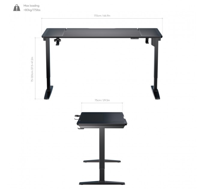 Геймерський стіл TX3 LAB-X Black (TEGD-7031101.11)