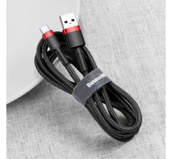 Дата кабель USB 2.0 AM to USB-C 2.0m 2A red-black Baseus (CATKLF-C91)