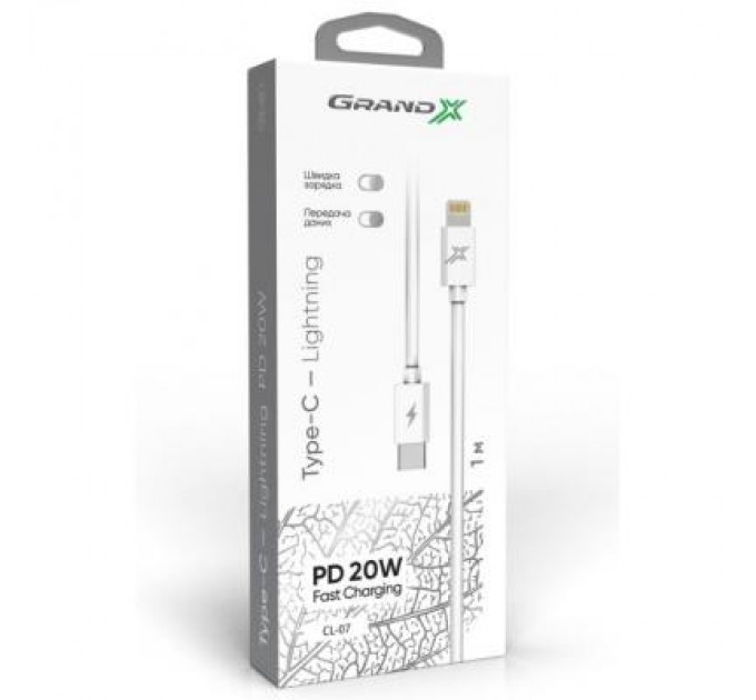 Дата кабель USB TypeC to Lightning Grand-X (CL-07)