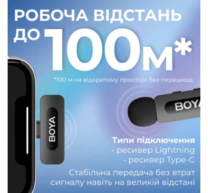 Boya Мікрофон Boya BY-V3 combo Type-C/Lightning Black (BY-V3 Combo)