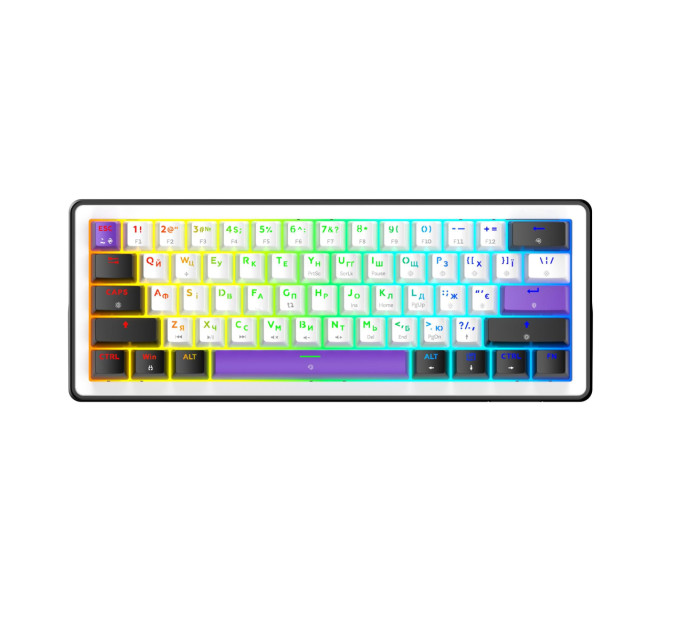 Hator Клавіатура Hator Hellyberry HK60 Mechanical Linear RGB USB UA Black/White (HK60)