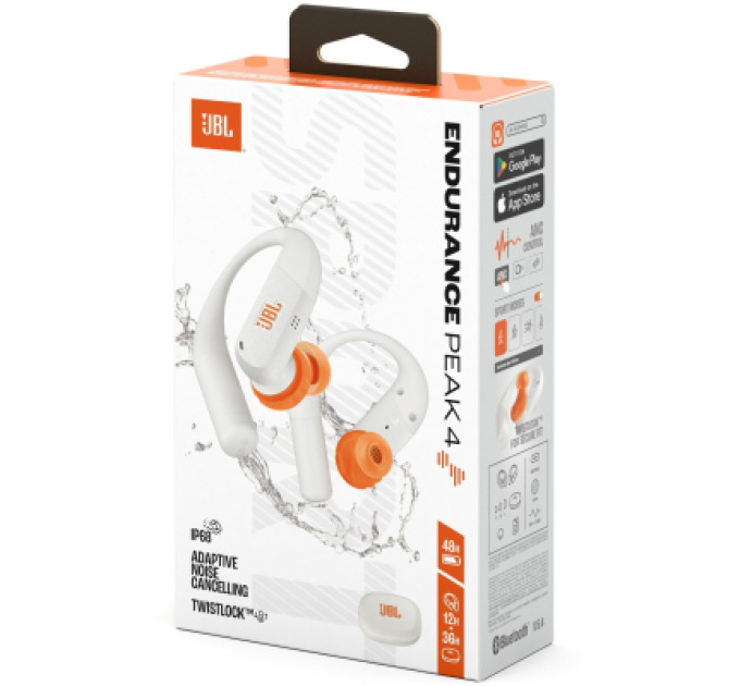 JBL Навушники JBL Endurance Peak 4 White (JBLENDUPEAK4WHT)