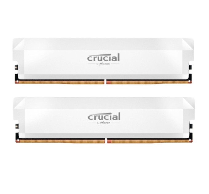 Crucial Модуль пам'яті для комп'ютера DDR5 64GB (2x32GB) 6400 MHz Pro Overclocking White Micron (CP2K32G64C40U5W)