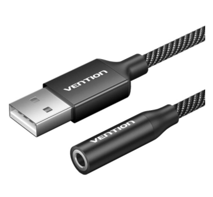 Vention Звукова плата VENTION USB AM to 3.5mm F 0.25m (4pin) 96kHz/24bit DSP noise reduction (CVEBC)