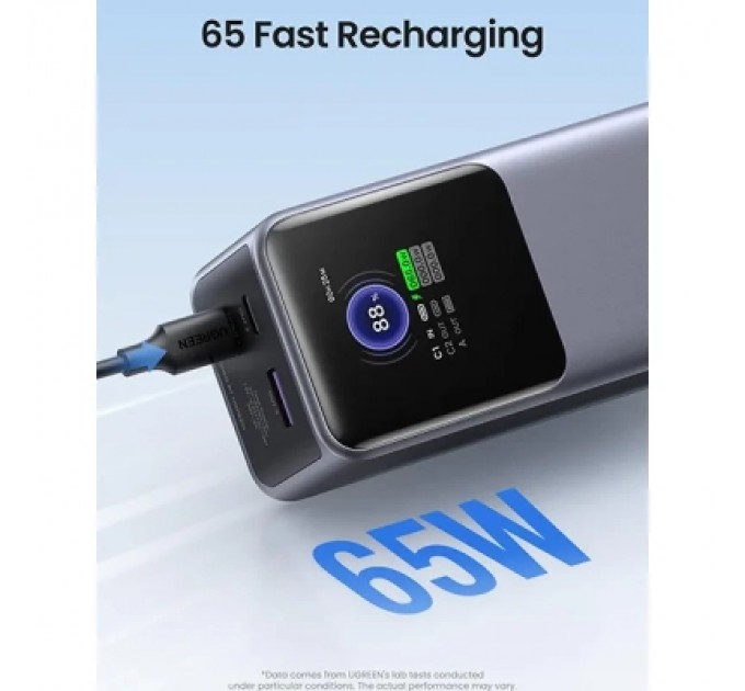 Батарея універсальна Ugreen 20000mAh 130W Nexode Smart Display with Built-in Cable (PB723 55365B)