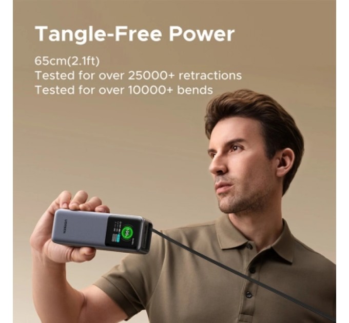 Батарея універсальна Ugreen 20000mAh 165W with Retractable Cable (PB726 55987B)