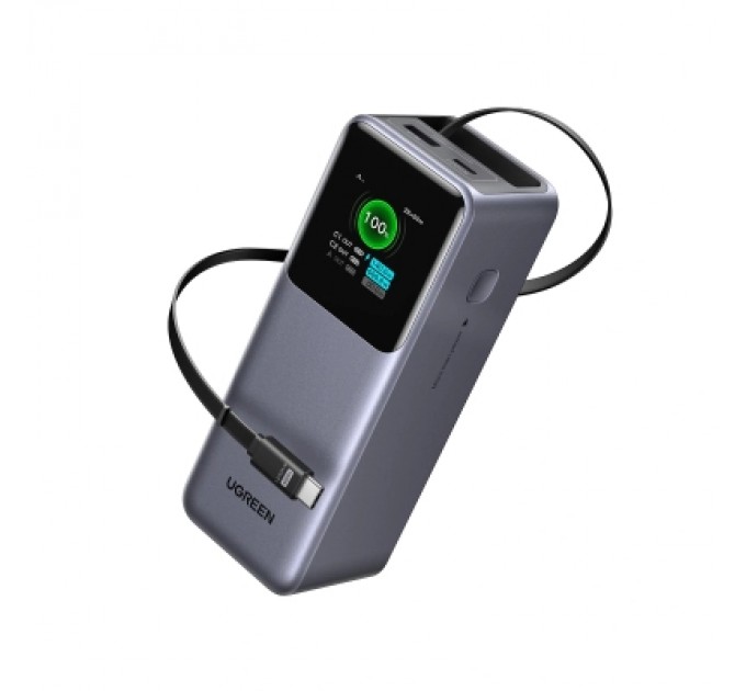 Батарея універсальна Ugreen 20000mAh 165W with Retractable Cable (PB726 55987B)