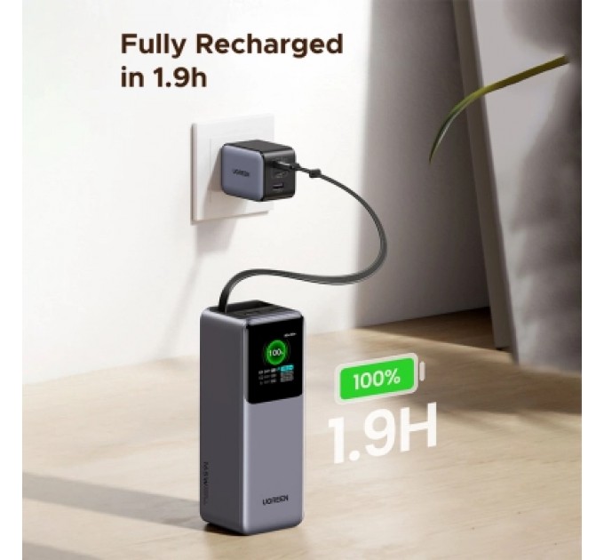 Батарея універсальна Ugreen 20000mAh 165W with Retractable Cable (PB726 55987B)