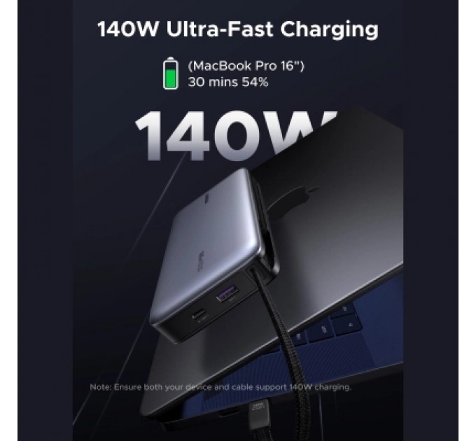 Батарея універсальна Ugreen 25000mAh 165W DualCable (PB552 55995B)