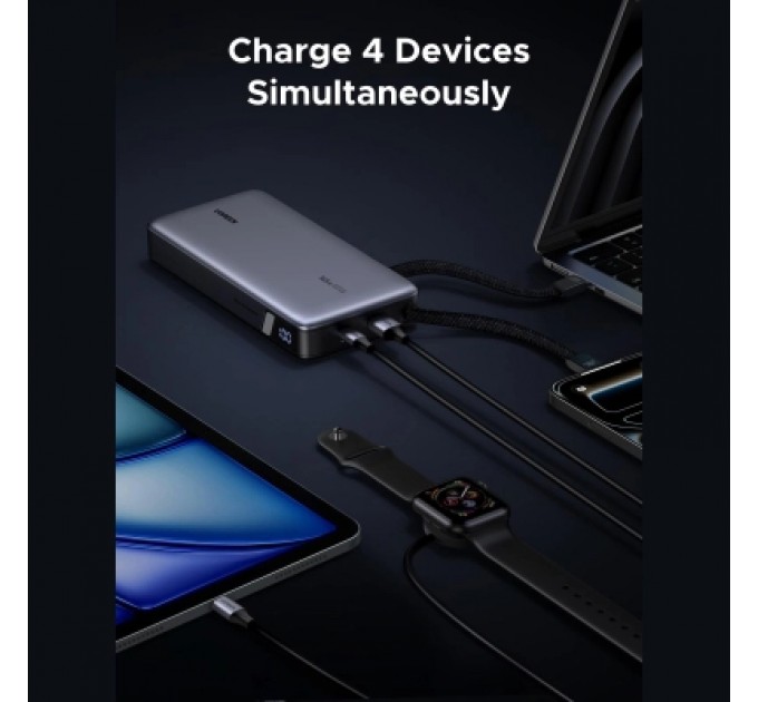 Батарея універсальна Ugreen 25000mAh 165W DualCable (PB552 55995B)