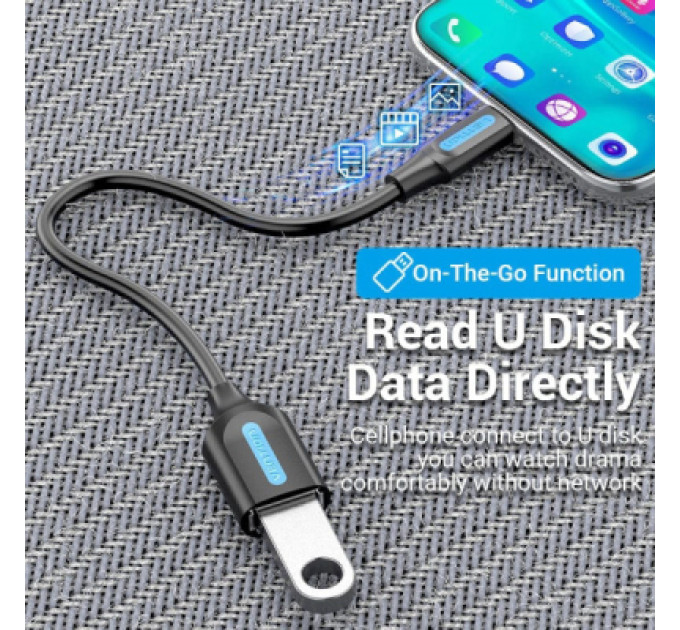 Vention Перехідник OTG USB 3.1 AF to USB-C 0.15m black VENTION (CCVBB)