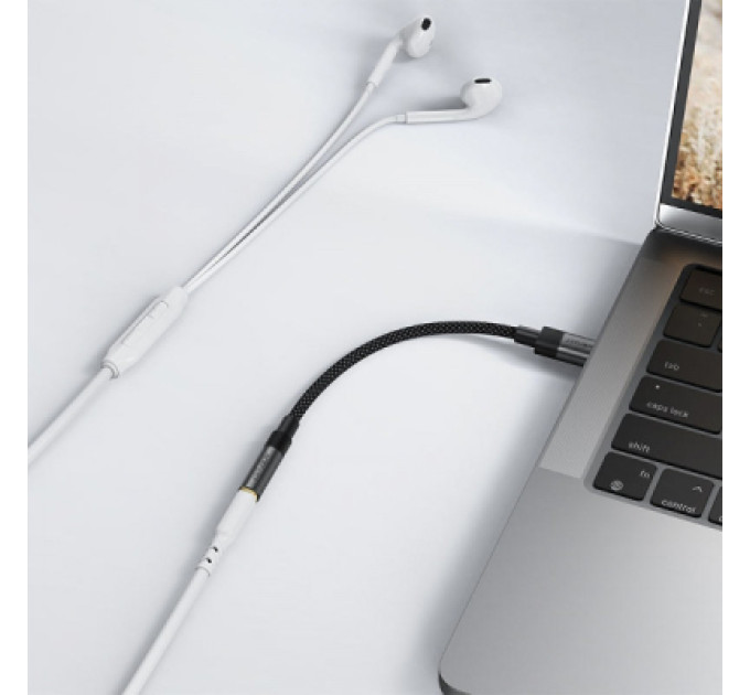 Acefast Перехідник USB-C to 3.5mm F 0.15m DAC audio black Acefast (6974316285281)