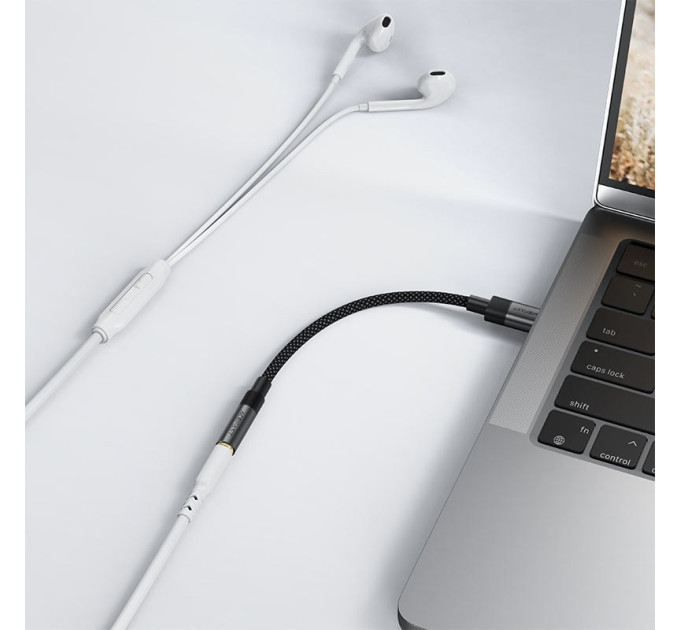 Acefast Перехідник USB-C to 3.5mm F 0.15m DAC audio black Acefast (6974316285281)