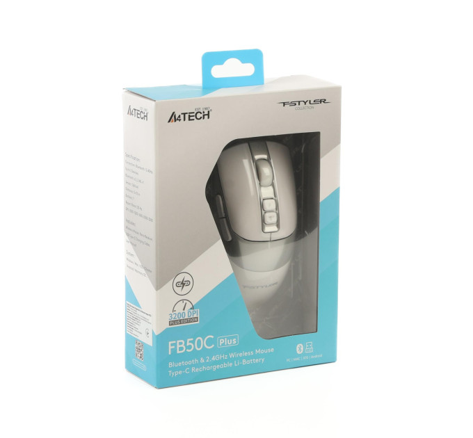 A4Tech Миша бездротова A4Tech Fstyler FB50C Plus White