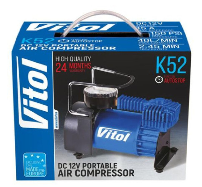 VITOL Автомобільний компресор VITOL K-52 150psi/15Amp/40л (K-52)