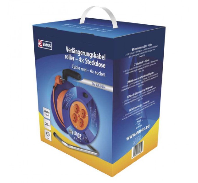 Мережевий подовжувач EMOS катушка 4 роз., 20 м (P09220)