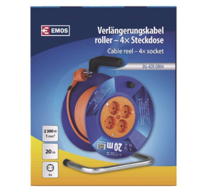 Мережевий подовжувач EMOS катушка 4 роз., 20 м (P09220)