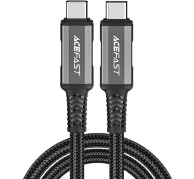 Acefast Дата кабель USB-C to USB-C 1.0m USB 4.0 240W audio/video black-grey Acefast (6974316282631)