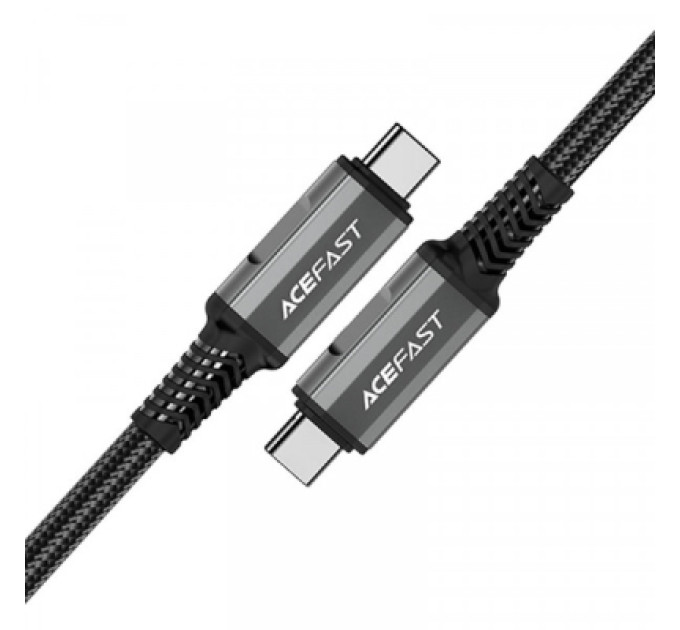Acefast Дата кабель USB-C to USB-C 1.0m USB 4.0 240W audio/video black-grey Acefast (6974316282631)