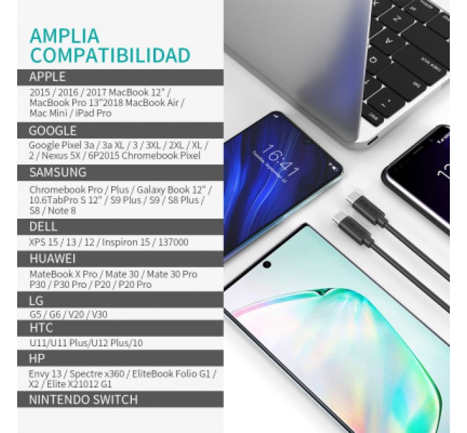 Дата кабель Кабель USB 2.0 Type-C M-M, 0.5 м,чорний Choetech Choetech (CC0001-V4-PE)