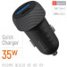 ColorWay Зарядний пристрій ColorWay USB-C PD35W + USB QC3.0 car adapter (CW-CHA064PD-BK)