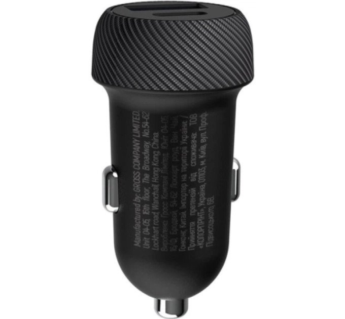 ColorWay Зарядний пристрій ColorWay USB-C PD35W + USB QC3.0 car adapter (CW-CHA064PD-BK)