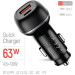 ColorWay Зарядний пристрій ColorWay USB-C PD45W + USB QC3.0 car adapter (CW-CHA067PD-BK)