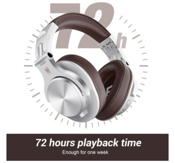 OneOdio Навушники OneOdio Fusion A70 Bluetooth+3,5мм/6,35мм Silver/Brown (A70 Silver Brown)