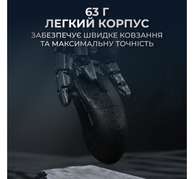 Мишка Ajazz AJ199 MAX Carbon fiber Wireless/Bluetooth/USB Black (AJ199-MAX-B)