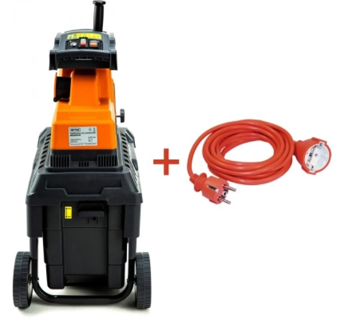 Подрібнювач GTM MS2800/45 KIT, 220В, 2800Вт, до 45мм, фреза, 60л + подовжувач 10м (MS2800/45_KIT+ext.cord)