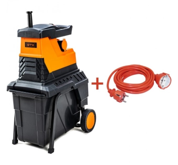 Подрібнювач GTM MS2800/45 KIT, 220В, 2800Вт, до 45мм, фреза, 60л + подовжувач 10м (MS2800/45_KIT+ext.cord)