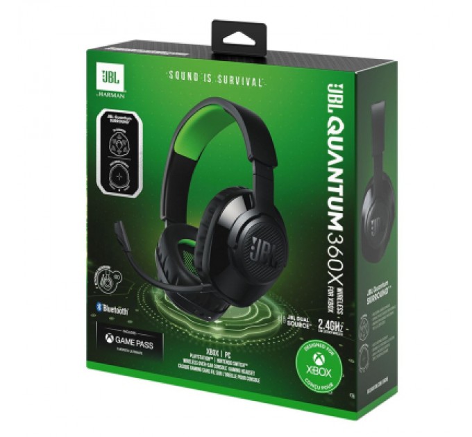 Навушники JBL Quantum 360X Wireless for Xbox Black (JBLQ360XWLBLKGRN)