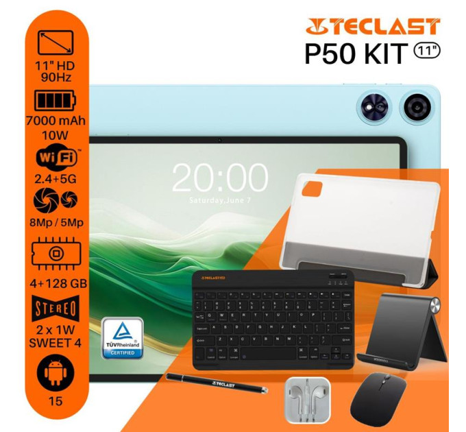 Teclast Планшет Teclast P50 KIT 11" 4/128Gb Wi-Fi Blue (6940709688519)