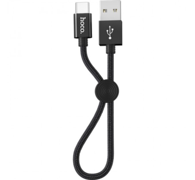 Дата кабель USB 2.0 AM to USB-C 0.25m 3A nylon X35 black HOCO (6931474707451)