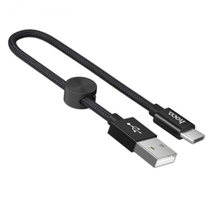 Дата кабель USB 2.0 AM to USB-C 0.25m 3A nylon X35 black HOCO (6931474707451)