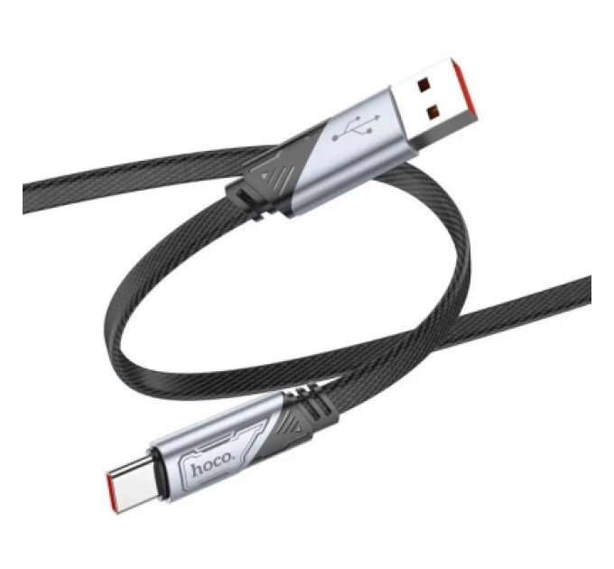 Дата кабель USB 2.0 AM to USB-C 1.2m 5A nylon black HOCO (6942007605007)