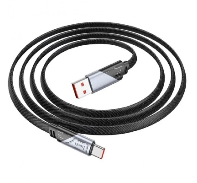 Дата кабель USB 2.0 AM to USB-C 1.2m 5A nylon black HOCO (6942007605007)