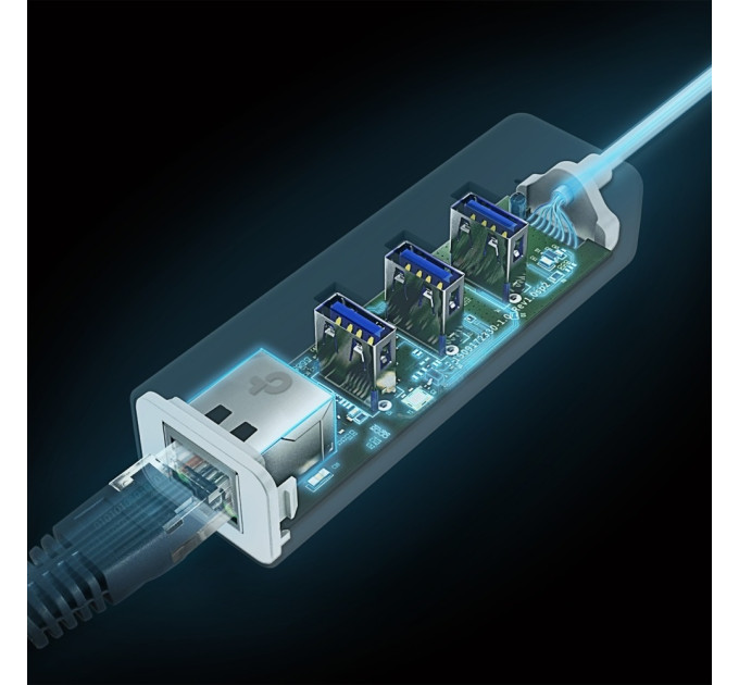 TP-Link Мережевий адаптер TP-Link UE330C (USB-C 3.0, 10/100/1000Mbps, 3xUSB 3.0 HUB)