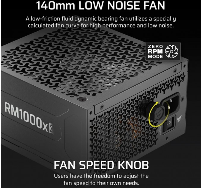Блок живлення Corsair RM1000x Shift ATX 3.1 1000W (CP-9020300-EU)