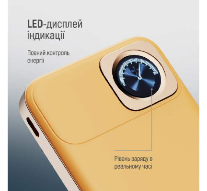 ColorWay Батарея універсальна ColorWay 10 000 mAh PD/22.5W, 15W MagSafe & Watch Wireless Amber (CW-PB100LPA2Y-WPDD)
