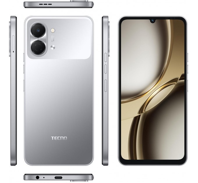 Смартфон Tecno Spark Go 3 (KN3) 4/128GB Titanium Grey (4894947105296)