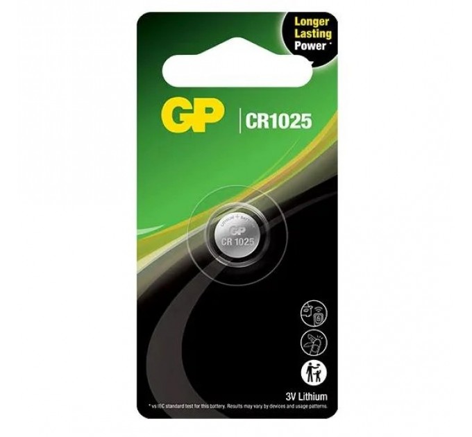 Батарейка GP CR1025 3B Lithium 1шт (CR1025-U1)