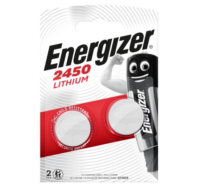 Батарейка Energizer 2450 Lithium, CR2450 BL 2шт
