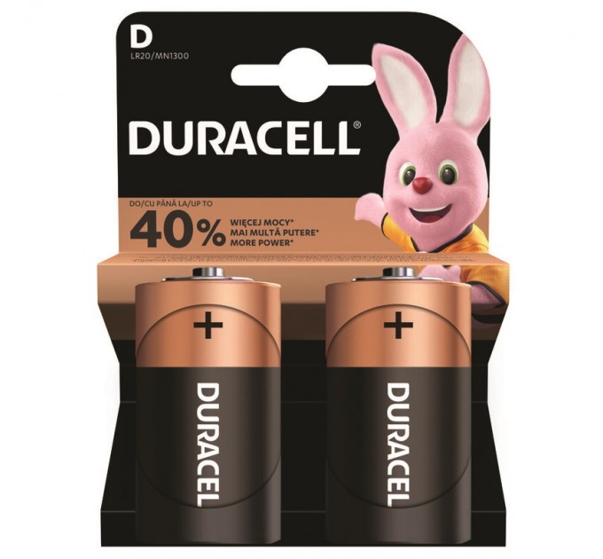 Батарейка Duracell Alkaline MN1300 D/LR20 BL 2шт
